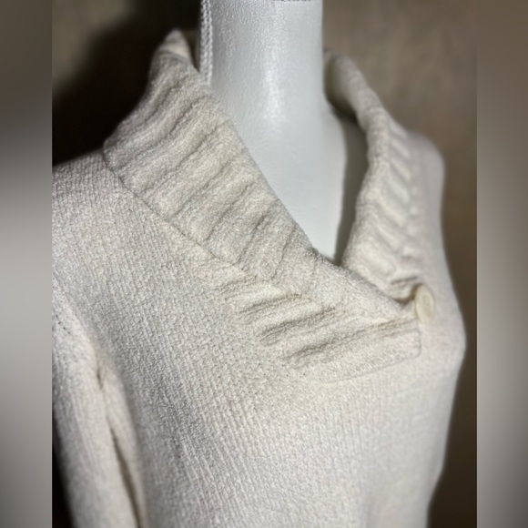 Merona Shawl Collar Cream Chenille Sweater - Picture 3 of 6